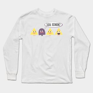 Social Distancing Cartoon Long Sleeve T-Shirt